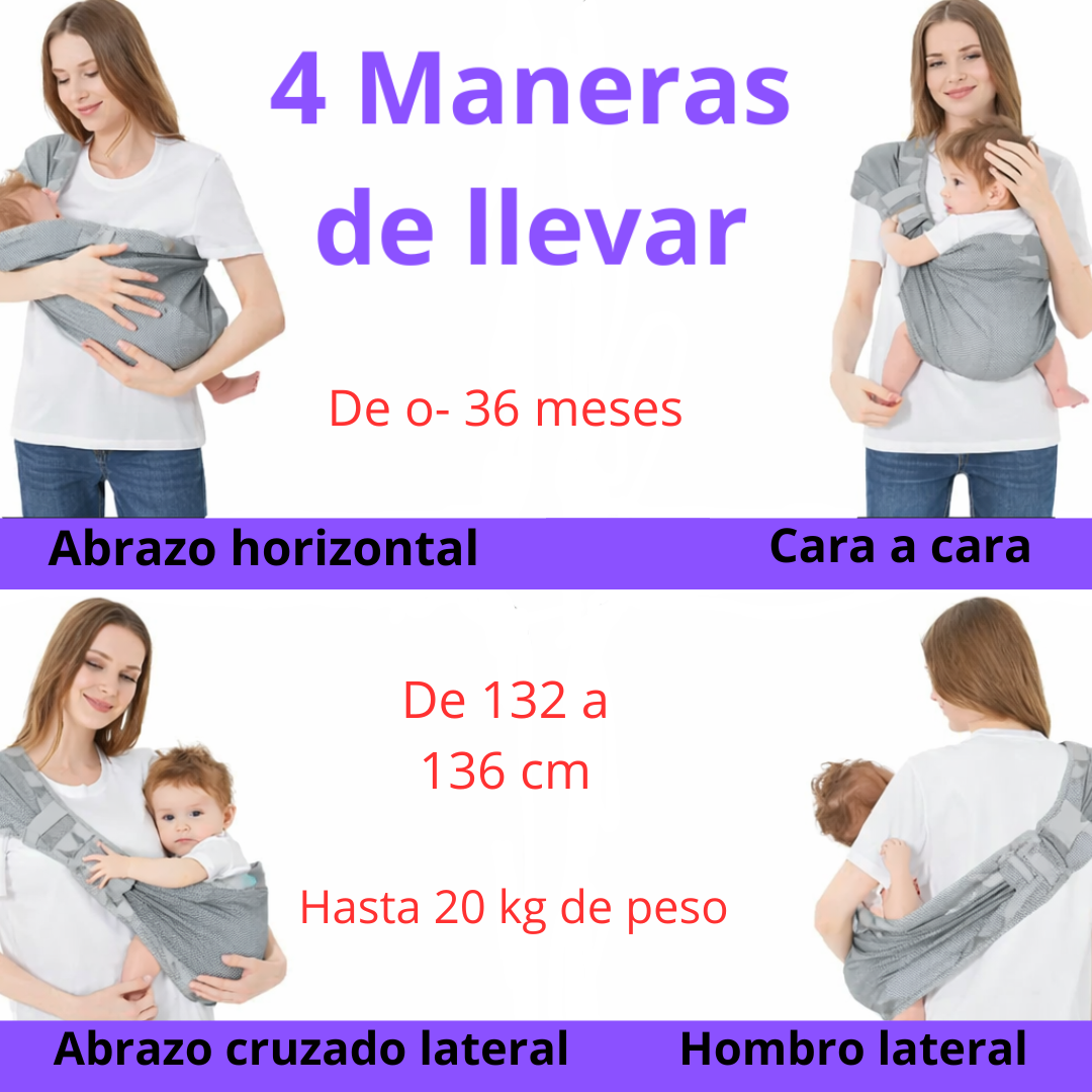 PortaBebes MimoGo Ergonomico + Libro de Sonido  Aprendizaje de Regalo
